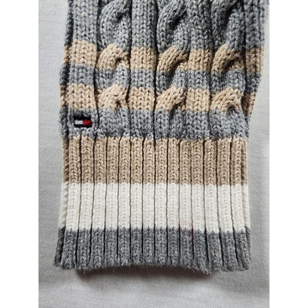 Tommy Hilfiger Varsity Womens XXL Grey Cable Knit Crewneck Pullover Sweater Prep - Picture 8 of 8